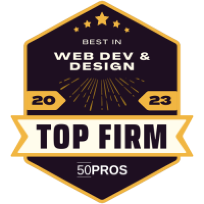 Best Firm in Web Development and Design 2023 50 Pros Award